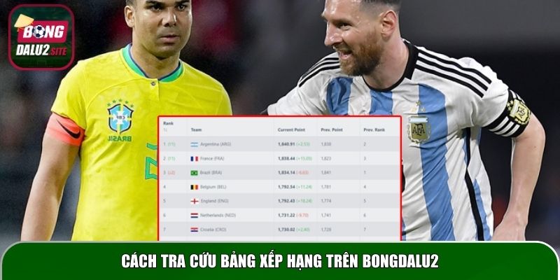 Cách tra cứu bảng xếp hạng trên Bongdalu2
