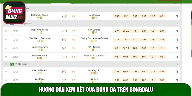 Hướng dẫn xem kết quả bóng đá trên Bongdalu